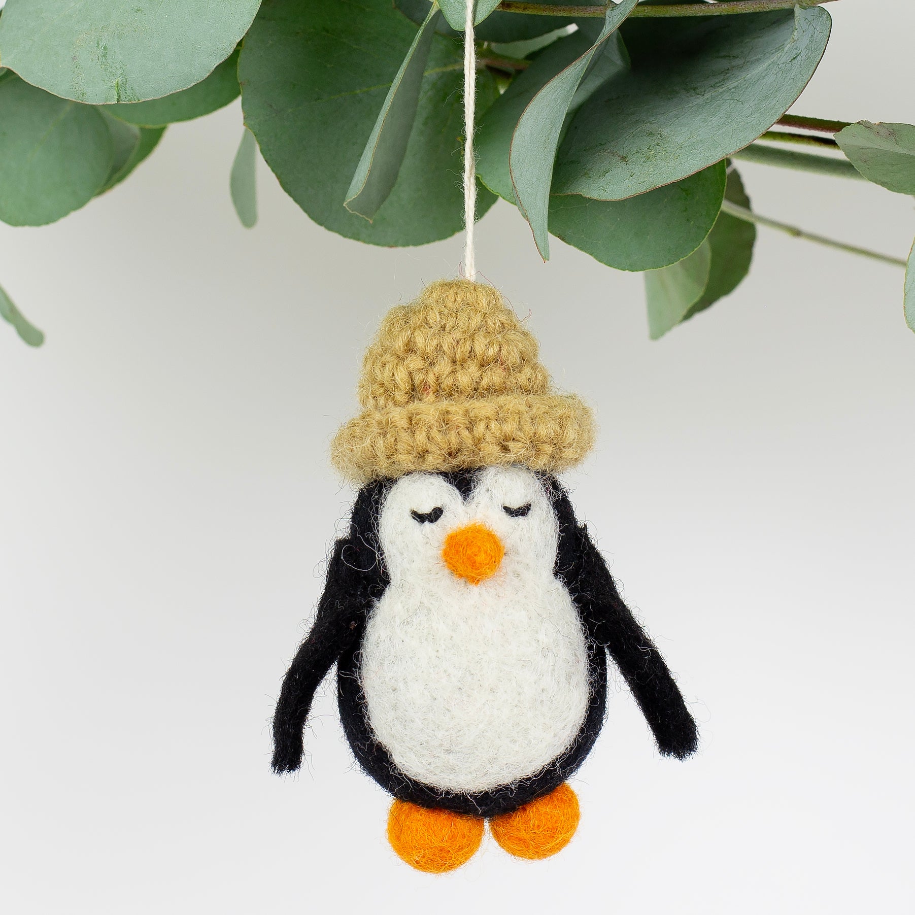 Felt Penguin with Knitted Hat Christmas Decoration