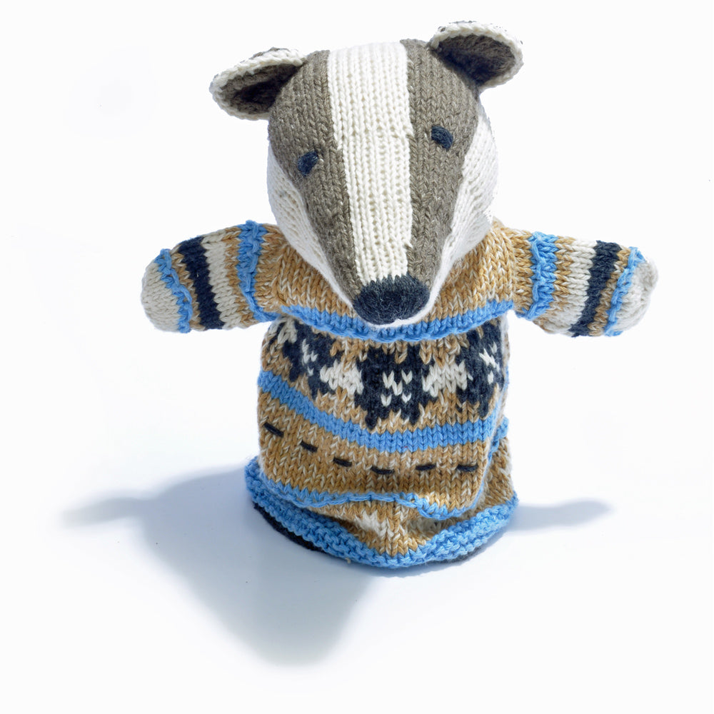 Badger Hand Puppet in Organic Cotton