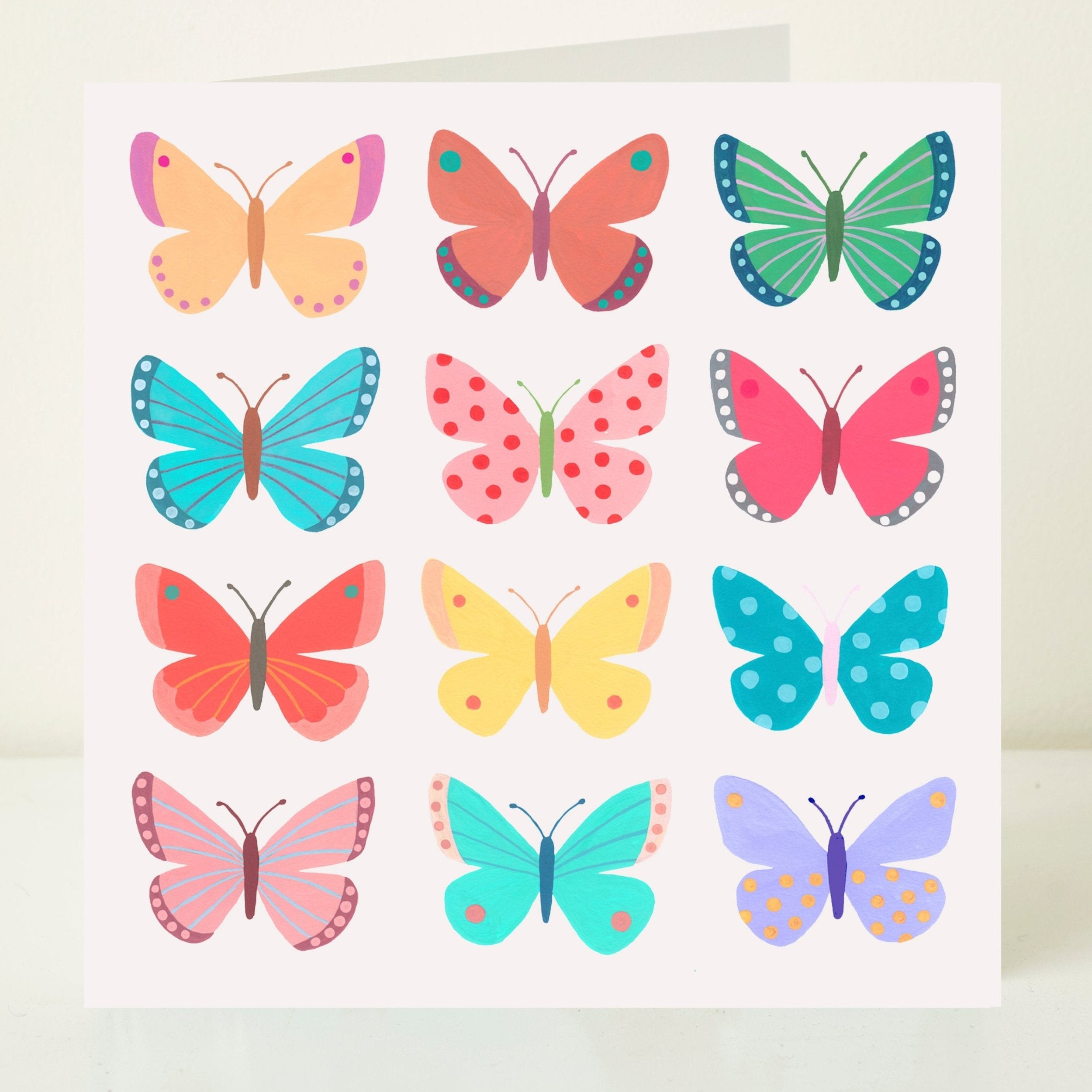 Butterfly Pattern Greeting Card by Mary Kilvert