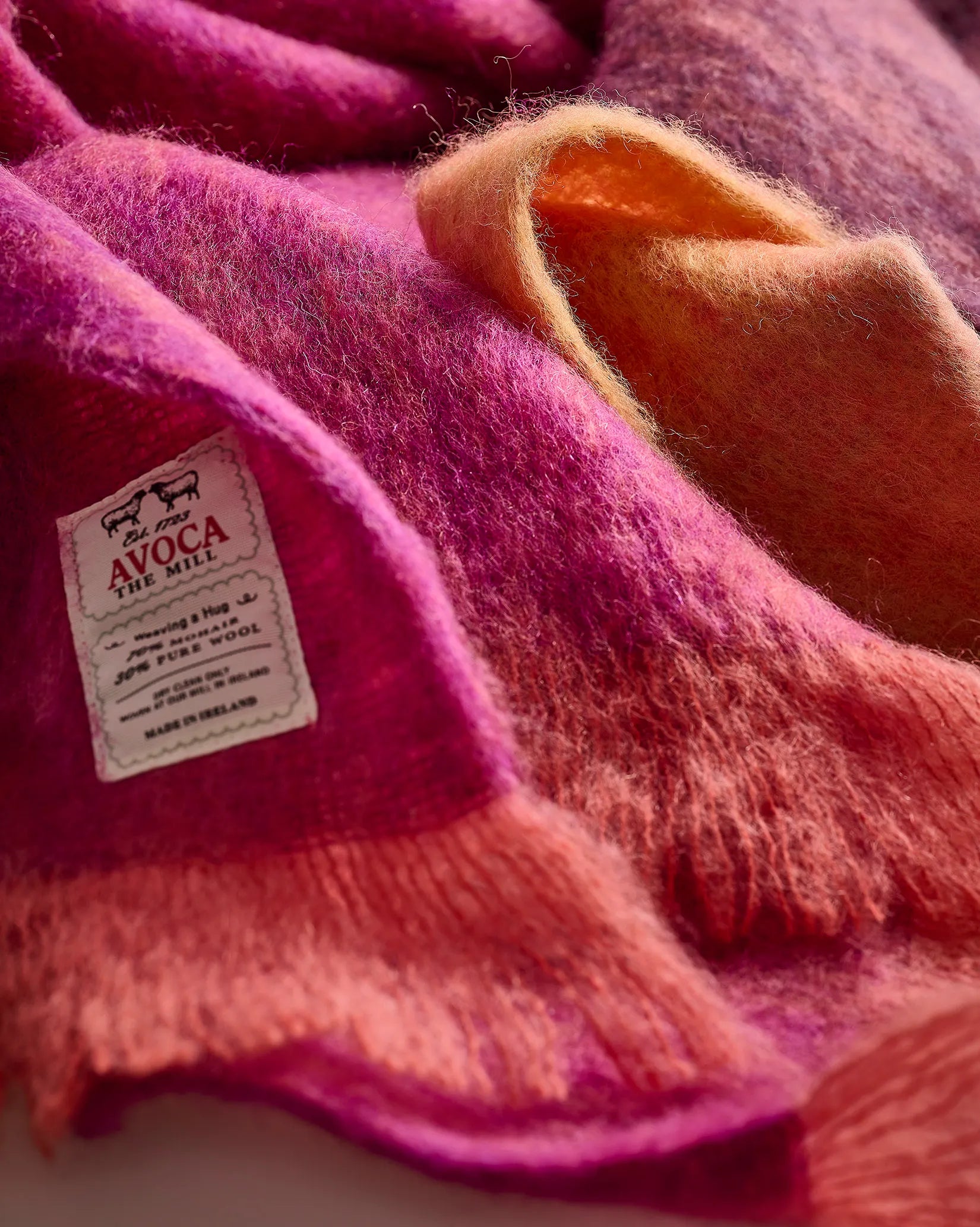 Large Fuchsia Mohair Throw