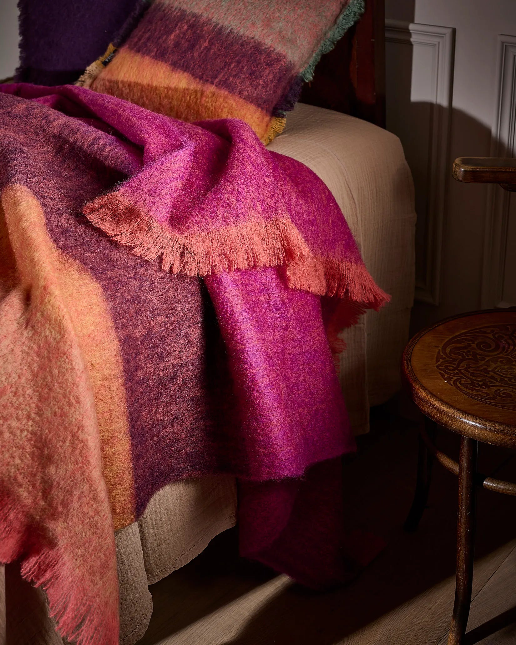 Large Fuchsia Mohair Throw