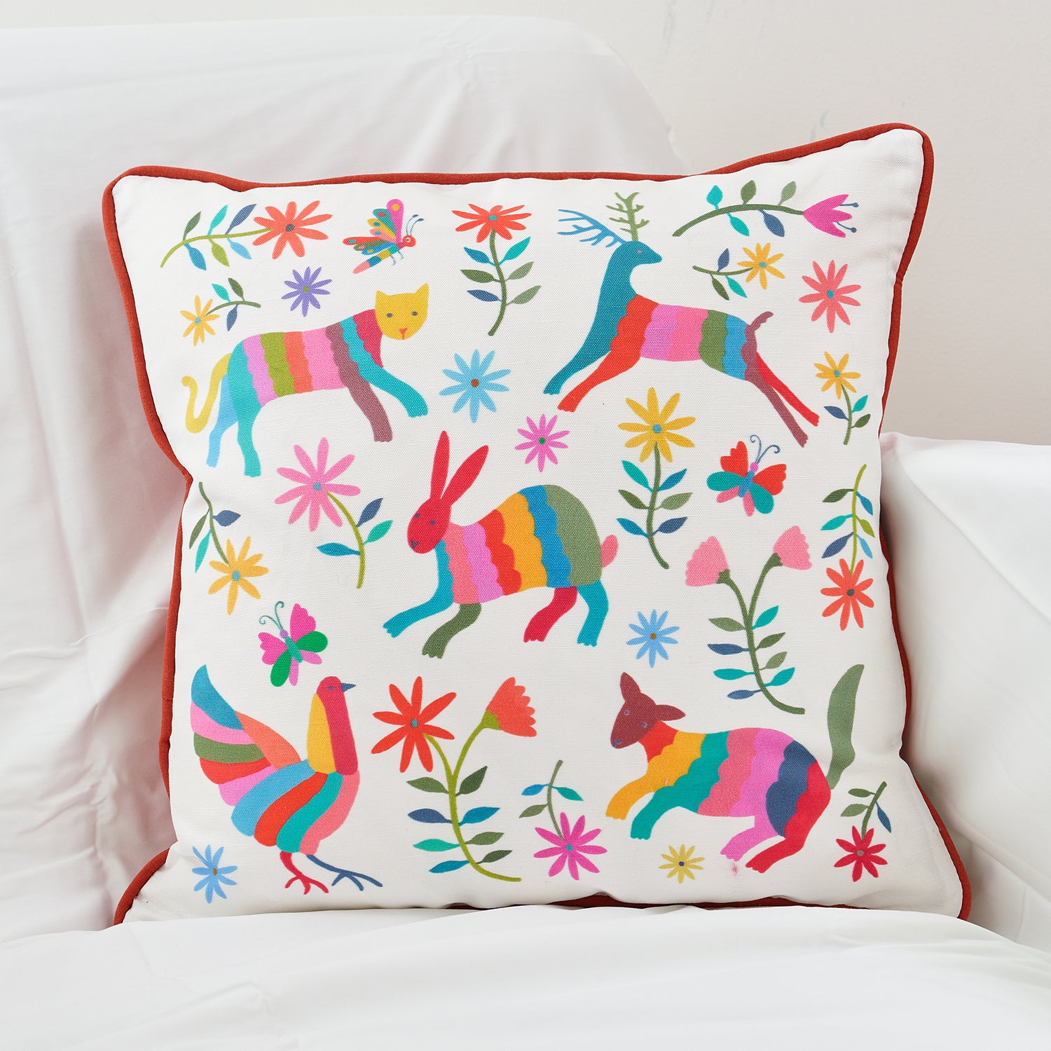 Otomi Animals Cushion by Mary Kilvert