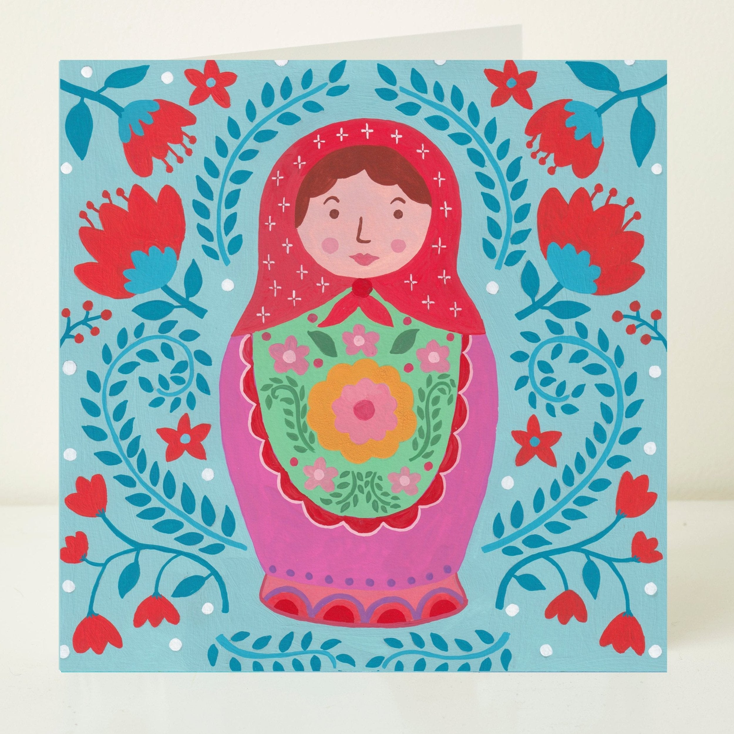 Babushka Doll Greeting Card by Mary Kilvert